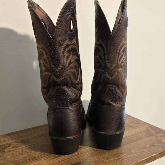 Justin Stampede Western Leather Cowboy Boots Style 2523 Men's Size 8.5D - Picture 6 of 13